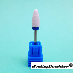 Keramični brusilni nastavek, za odstranjevanje gela ali akrila, veliki stožec moder