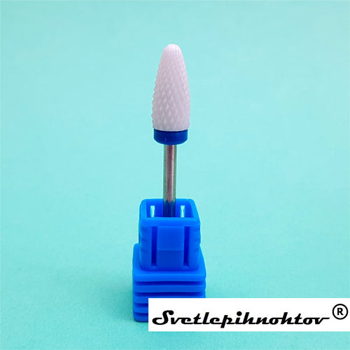 Keramični brusilni nastavek, za odstranjevanje gela ali akrila, veliki stožec moder