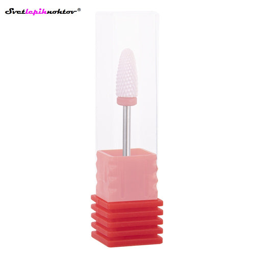 Keramični brusilni nastavek, za odstranjevanje gela ali akrila, rdeč