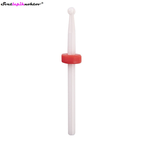 Keramični brusilni nastavek mala kroglica, za odstranjevanje gela ali akrila, rdeči