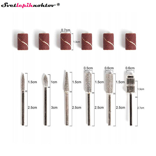 Mali set diamantnih brusilnih nastavkov, 12-delni, za vse brusilne aparate
