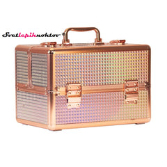 Medium cosmetic case, black color with stones