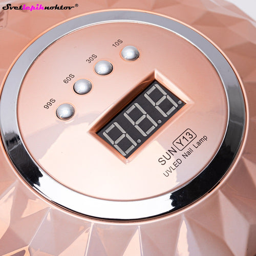 HYBRID UVA/LED lamp S13 diamond rose gold, 248 W, for curing all gels