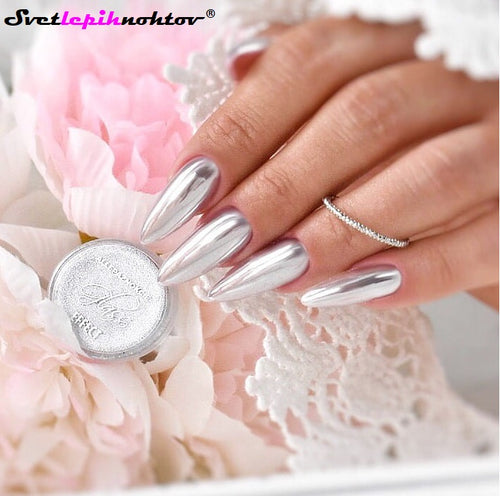 Chrome Effect powder, color silver, powder for a metallic look