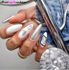 Chrome Effect powder, color silver, powder for a metallic look