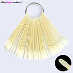 Sticks with tips for presenting colored gels or varnishes, milky, oval, 50 pcs