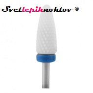 Ceramic white sanding attachment, for removing gel or acrylic, large blue cone