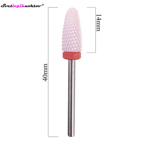 Ceramic white sanding attachment, for removing gel or acrylic, large red cone