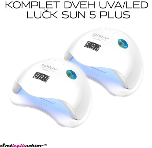 2 x UVA/LED HYBRID lamp SUN 5 PLUS, 48 W, for curing all gels