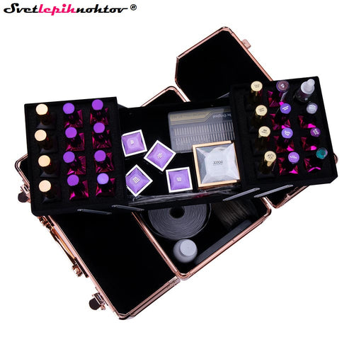 Medium cosmetic case, black color with stones