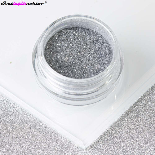 Chrome Effect powder, color silver, powder for a metallic look